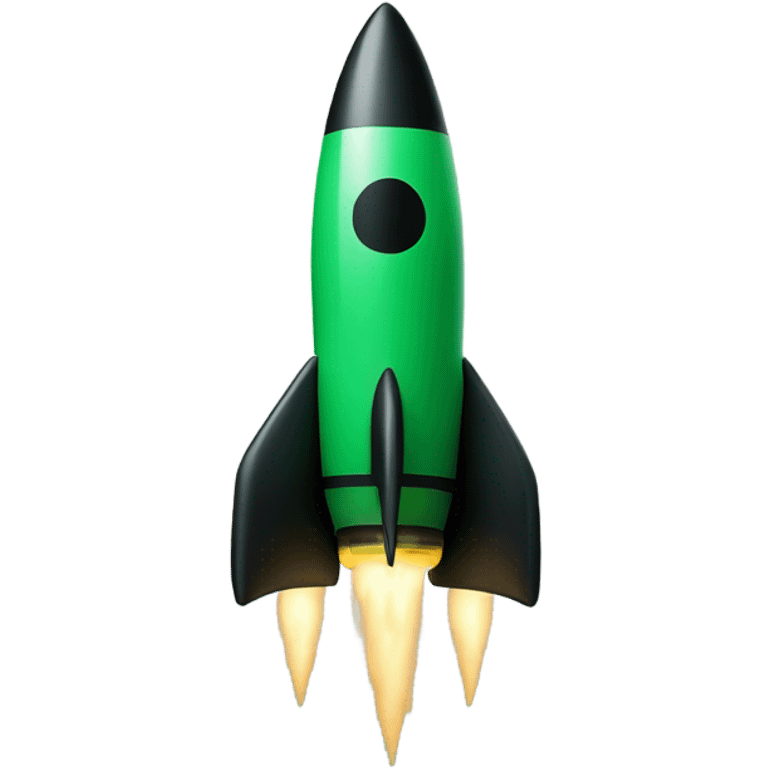 green and black rocket ship emoji