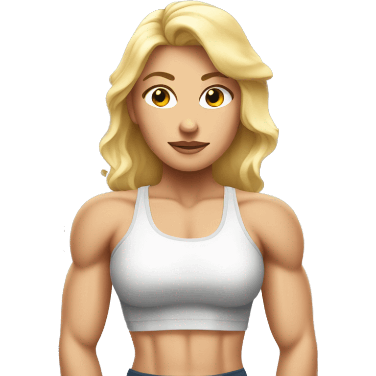 Strong muscle arm blonde girl emoji