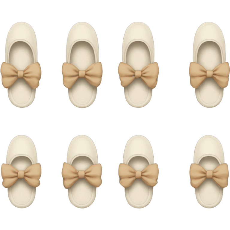 slippers with beige bows  emoji