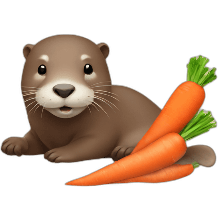 otter on capybara eating carrots emoji