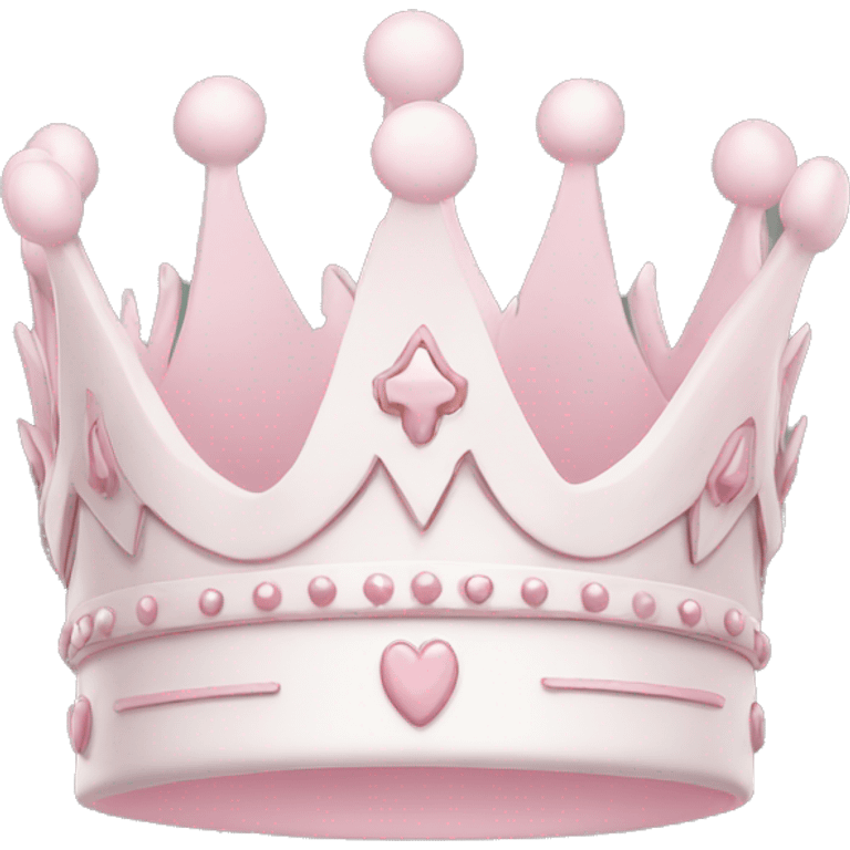 White and pastel pink crown emoji