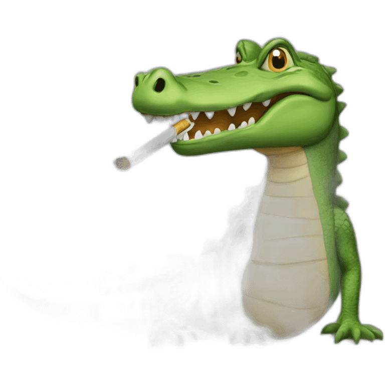 Crocodile with cigarette emoji