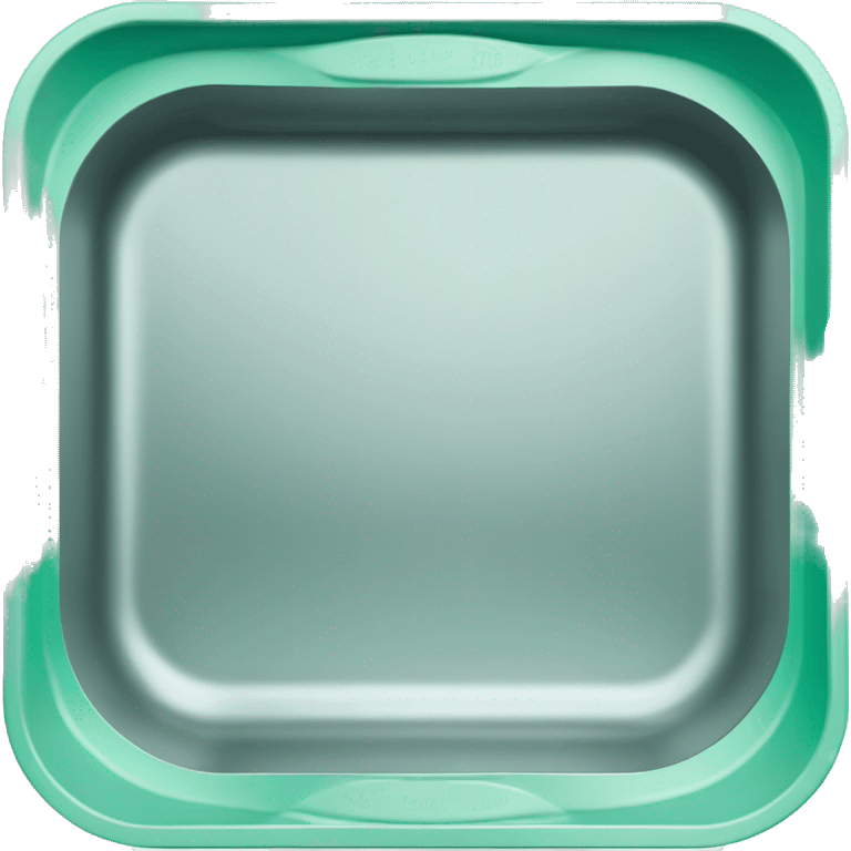 Realistic empty metallic mint green baking pan with handles emoji