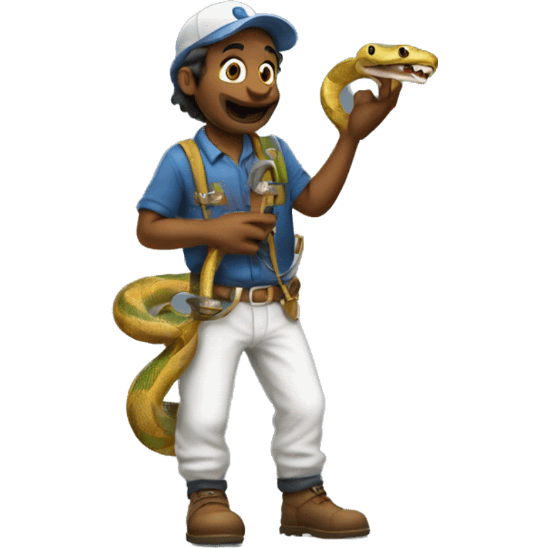 Snake charmer plumber emoji