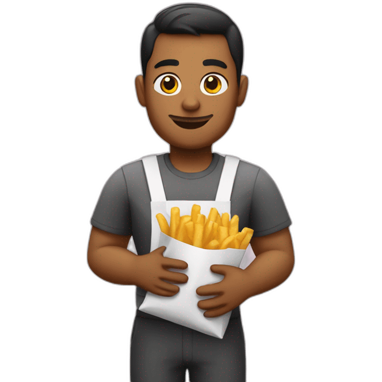 A McDonald's waiter with a McDonald's bag emoji