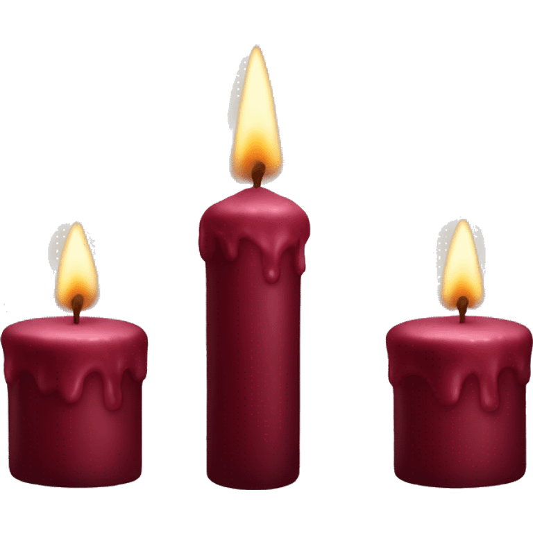 3 Dark red velvet candles emoji