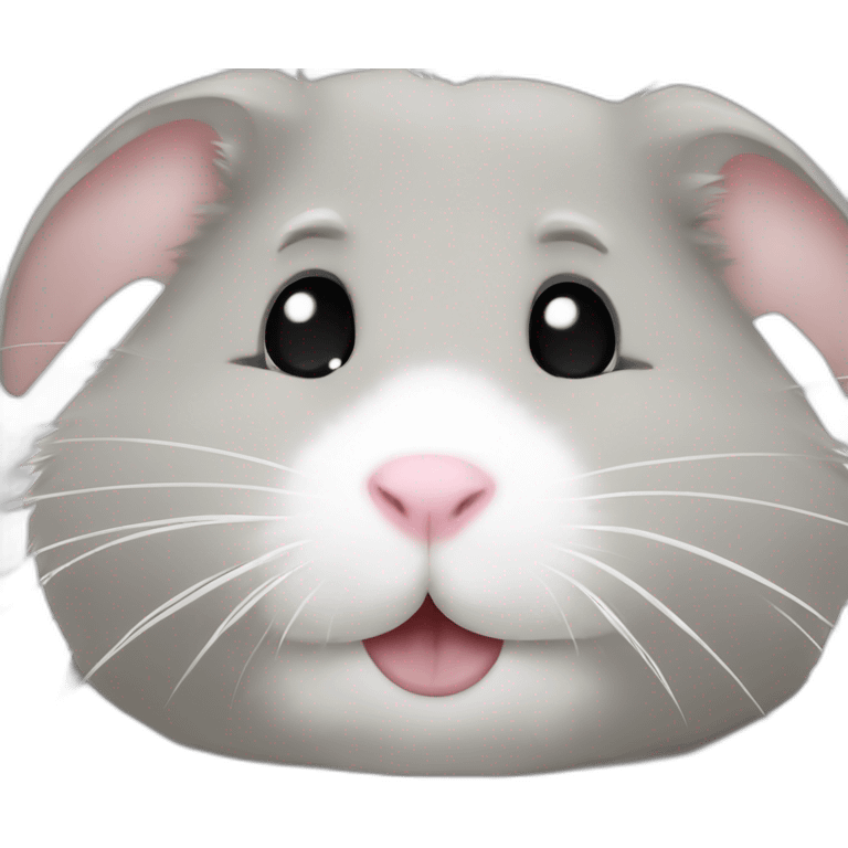 Hamster gris et blanc bisous emoji