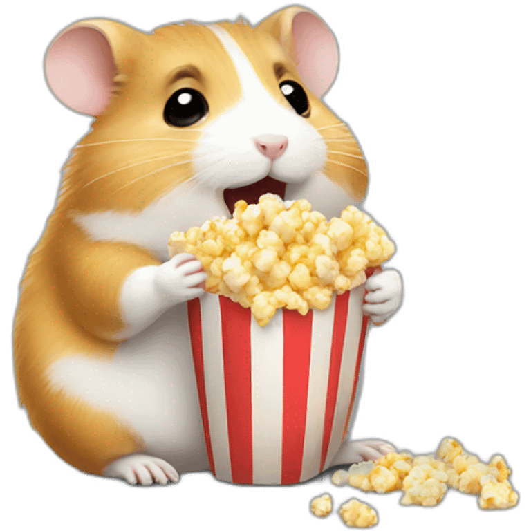 Hamster eating popcorn emoji