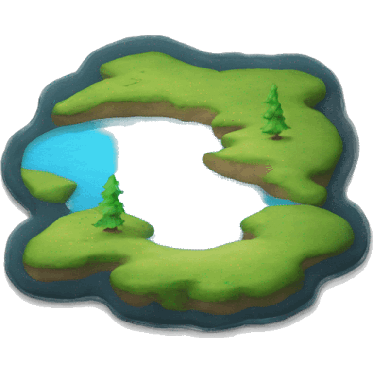 Realistic Patch of lake water isolated.  emoji