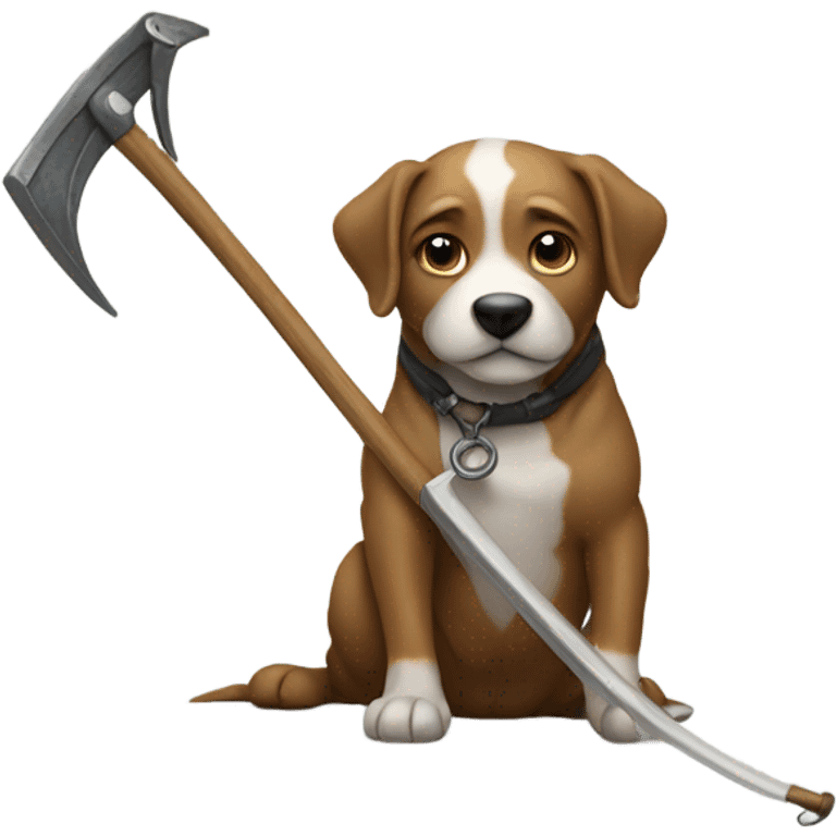 A dog with a scythe emoji