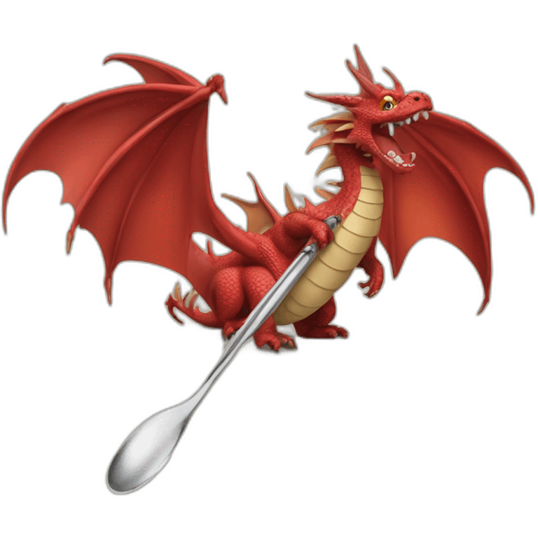 Un dragon avec une cuillère  emoji