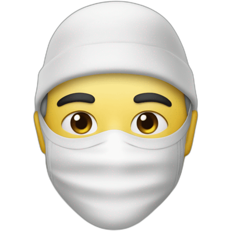 Une personne portant un masque algérien et Lacoste emoji