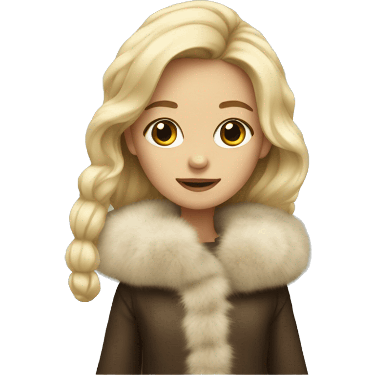 Blonde girl in a fur coat emoji