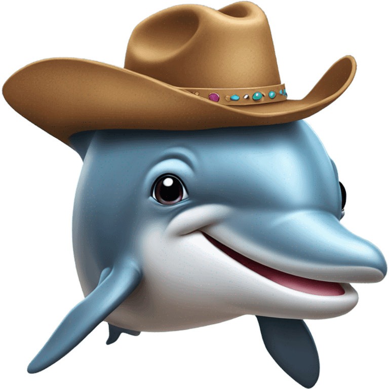 Dolphin wearing cowboy hat emoji