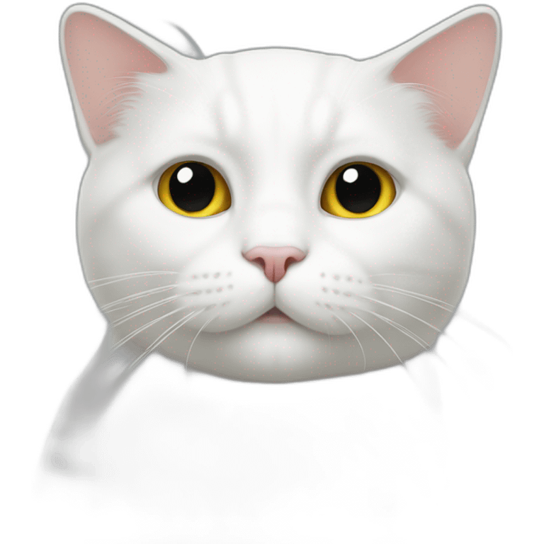 White cat having the left side of his face black emoji