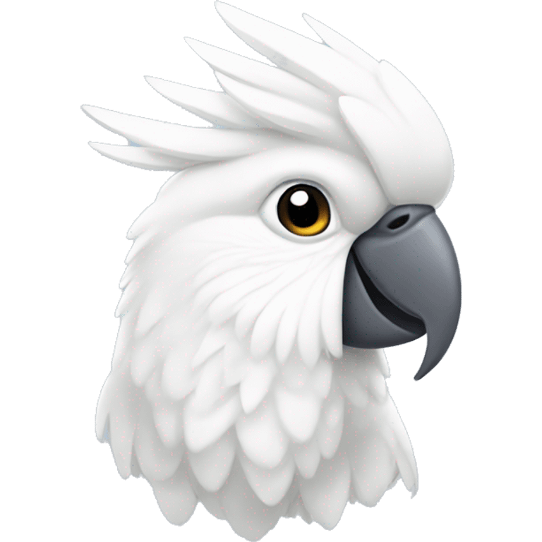 White cockatoo head with bow emoji