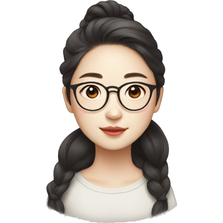 beautiful korean girl with glasses emoji