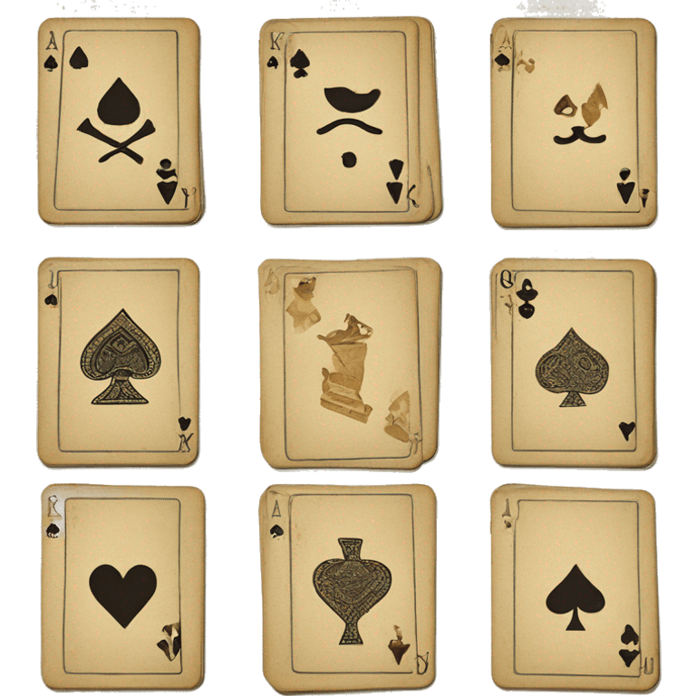 Beige vintage deck of cards emoji