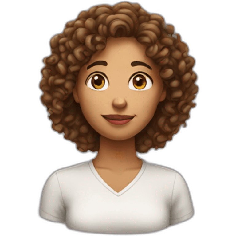 female with curly hair out of her depth emoji