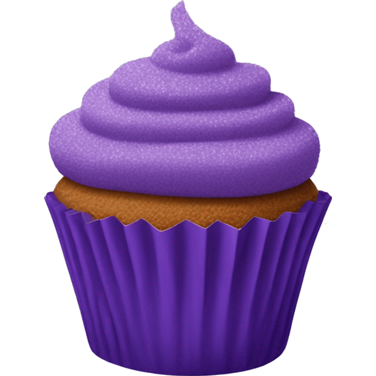 ube cupcake with ube cupcake crumbs on it emoji