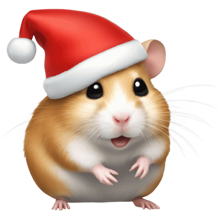 Hamster with a Christmas hat emoji