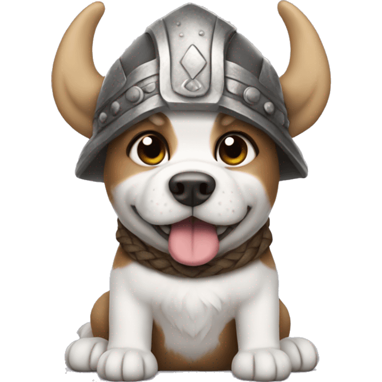 cute dog with viking hat emoji