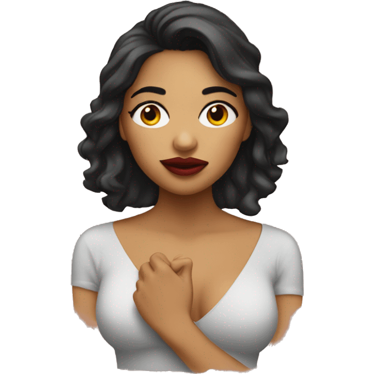 Latina woman sending a kiss emoji