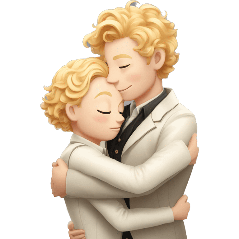 ginger crowley blond aziraphale from good omens cuddling  emoji