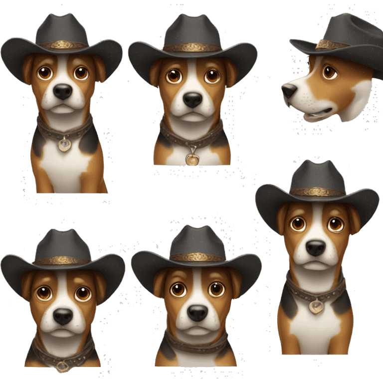 Dog wearing a cowboy hat emoji