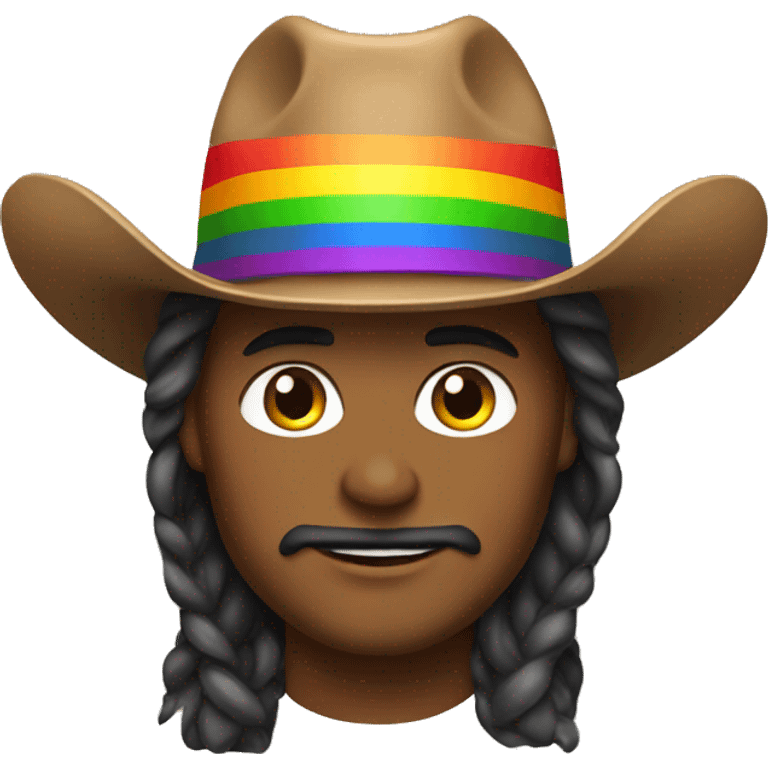 cowboy with rainbow pride hat emoji