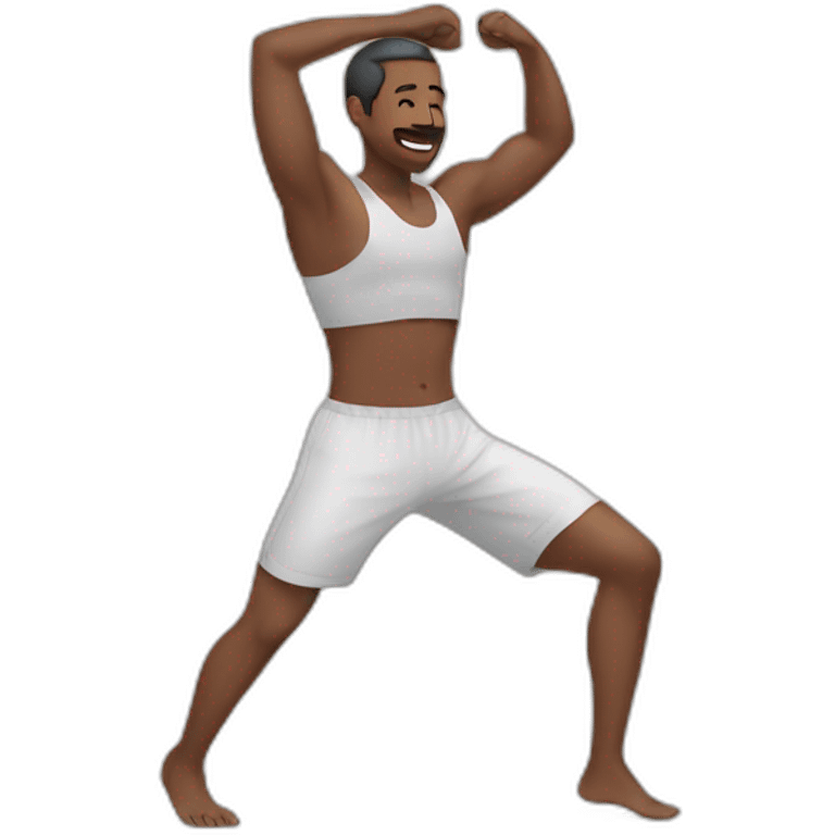 men doing morning stretch emoji