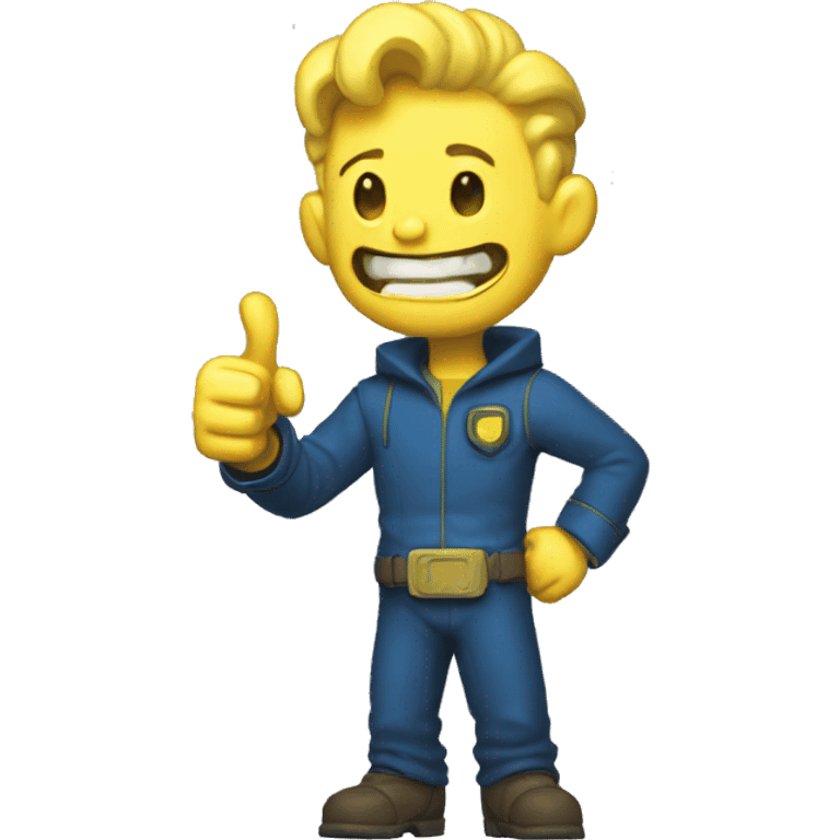 Vault boy ghoul cute thumbs up emoji