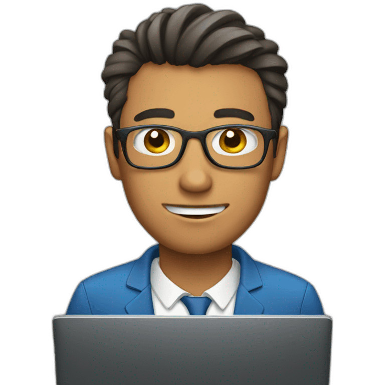 man in computer emoji