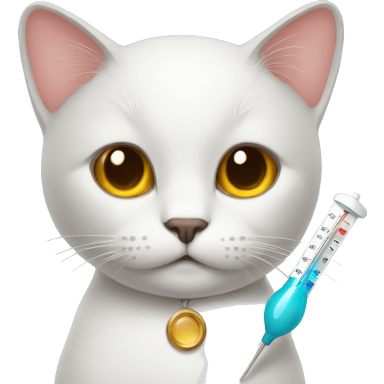 cat holding thermometer  emoji