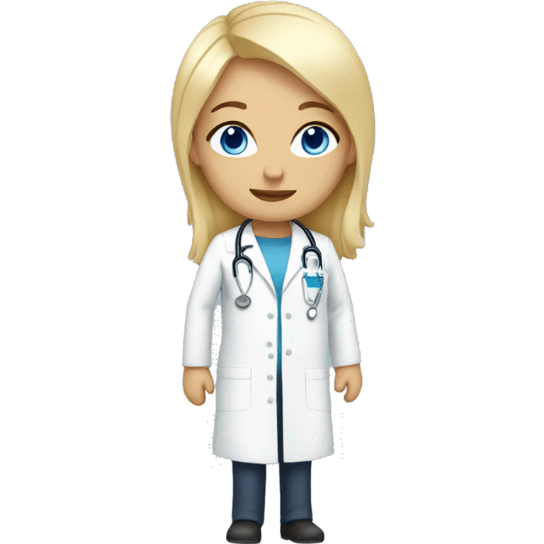 Full body White Pregnant doctor blue eyes, blond hair emoji