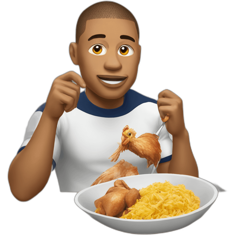 Mbappé eating chicken emoji