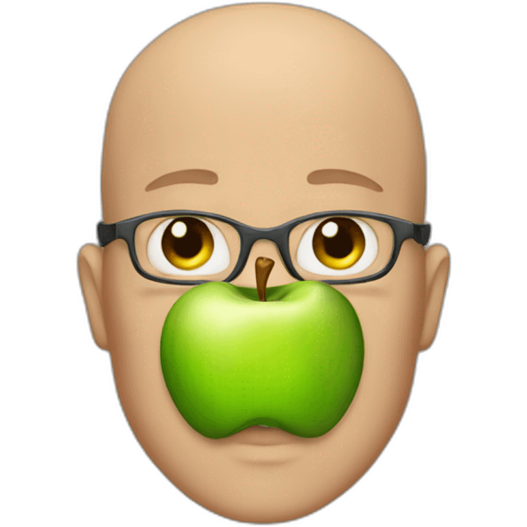 Bald man with Apple vision emoji