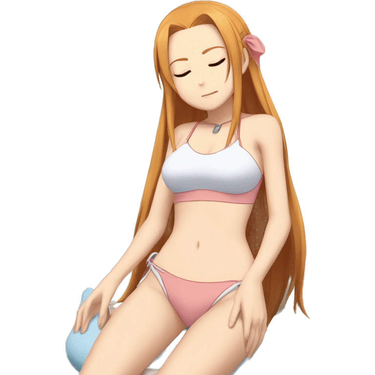 sleeping full body Asuna anime sword art online one piece swim suit emoji