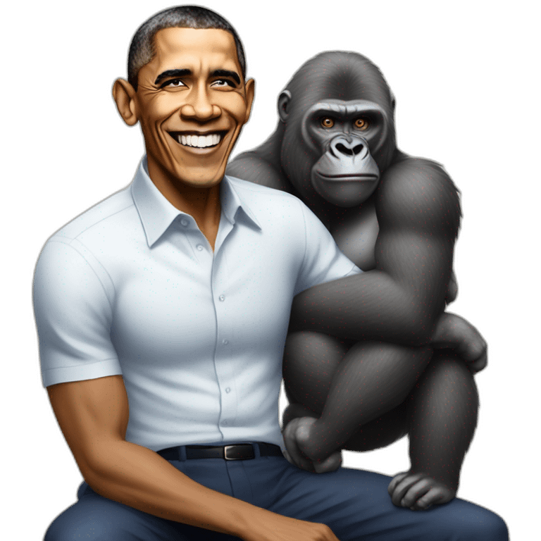 Buff Gorilla chilling with Barack Obama emoji