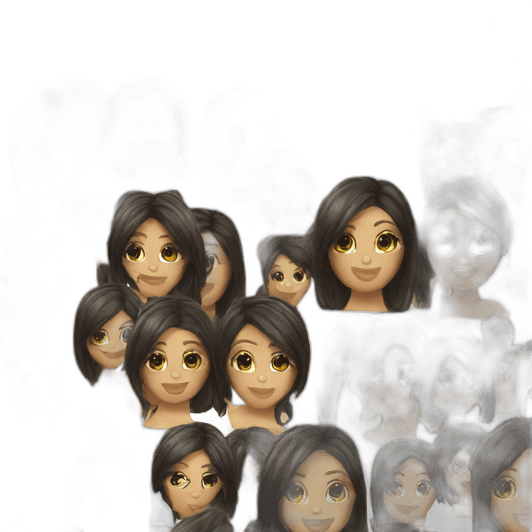 One Kim kardashian with hair black emoji