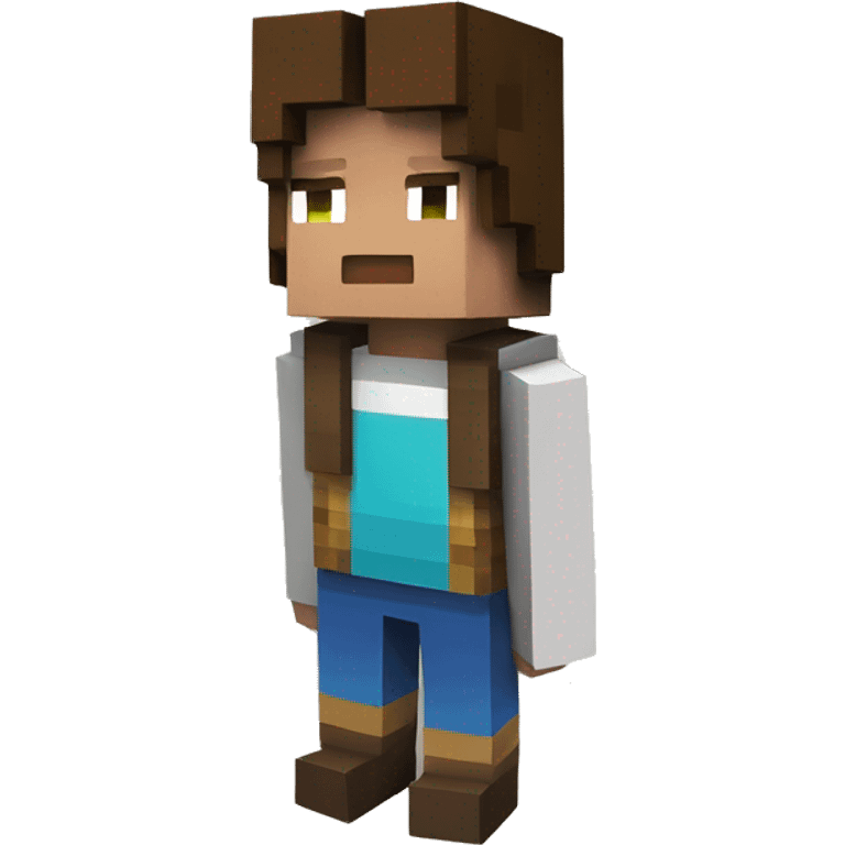 personnage minecraft brun avec les cheuveux boucle emoji