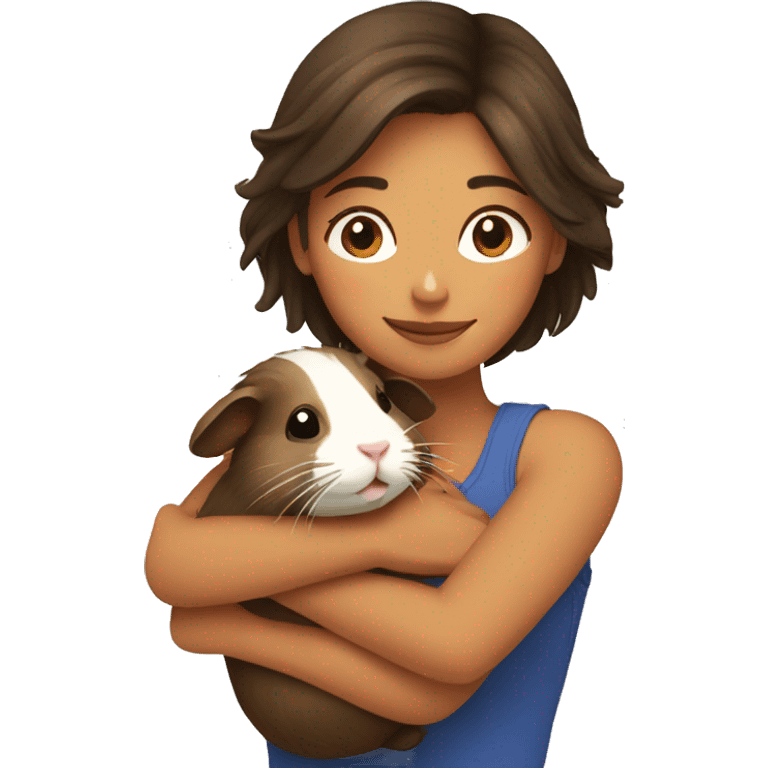 Woman hugging a guineapig emoji