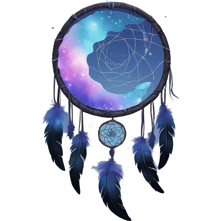 Sparkly moon-and-stars-galaxy-dreamcatcher emoji