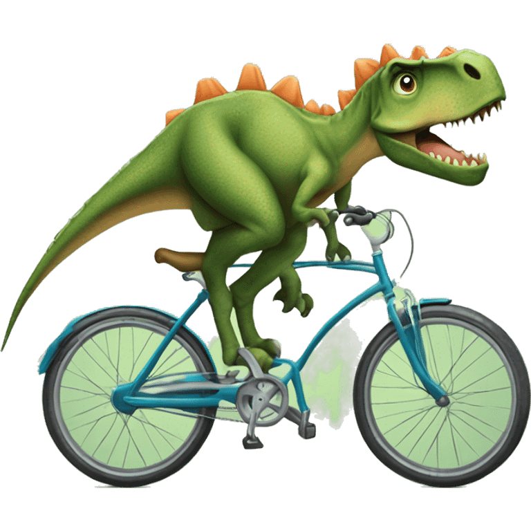 dinosaurio en una bicicleta  emoji