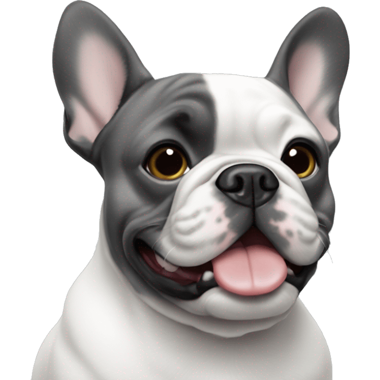 christmas grey and black french bulldogs emoji