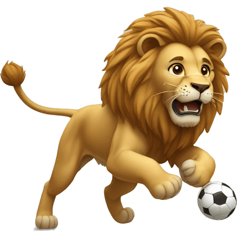 Lion qui joue au foot emoji