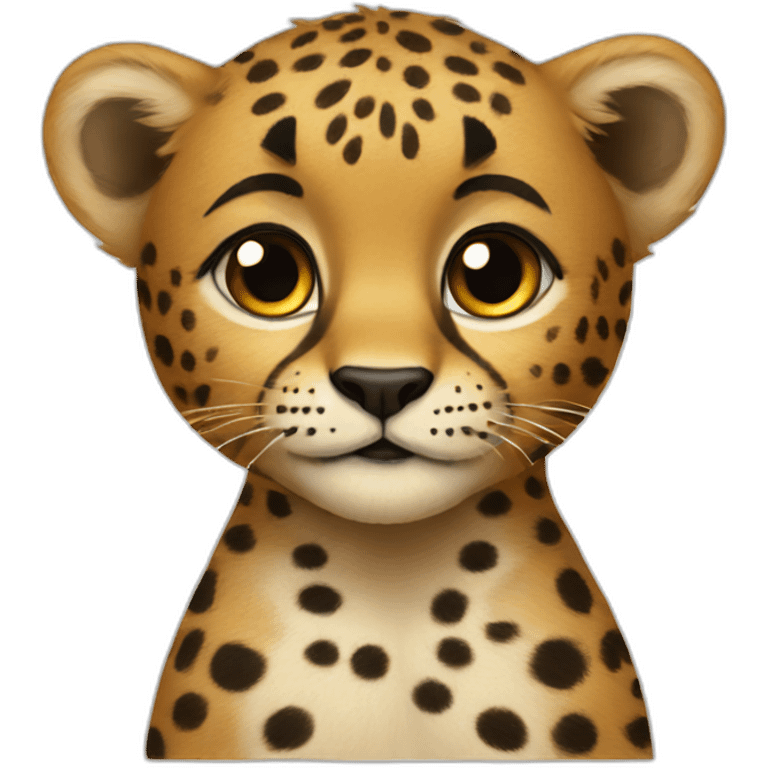 half Baby half cheetah emoji