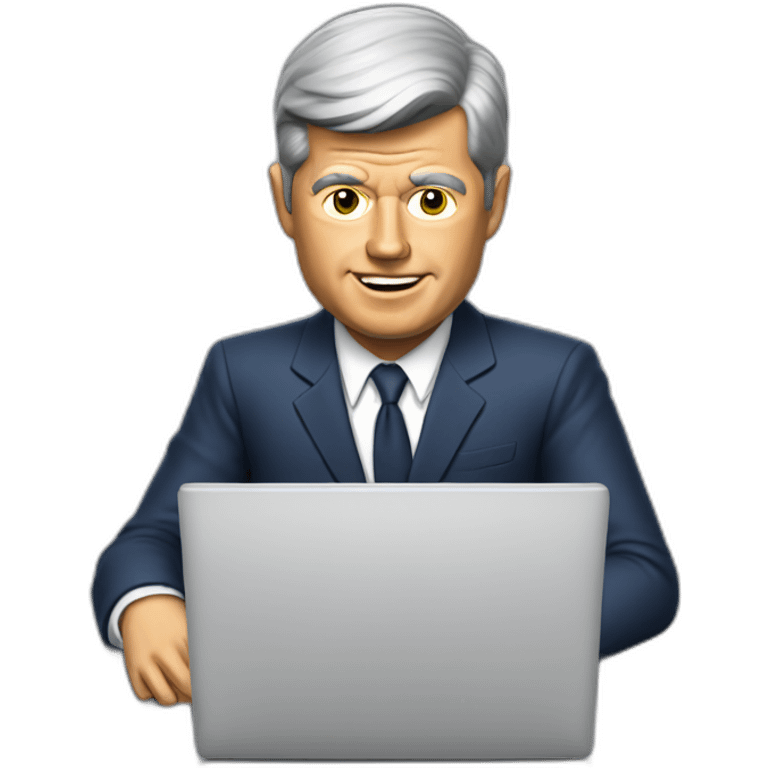 john f kennedy gaming on a laptop emoji