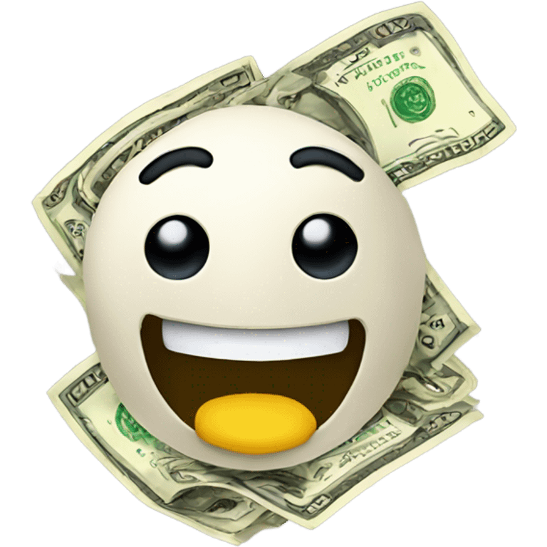 happy emoji with money emoji