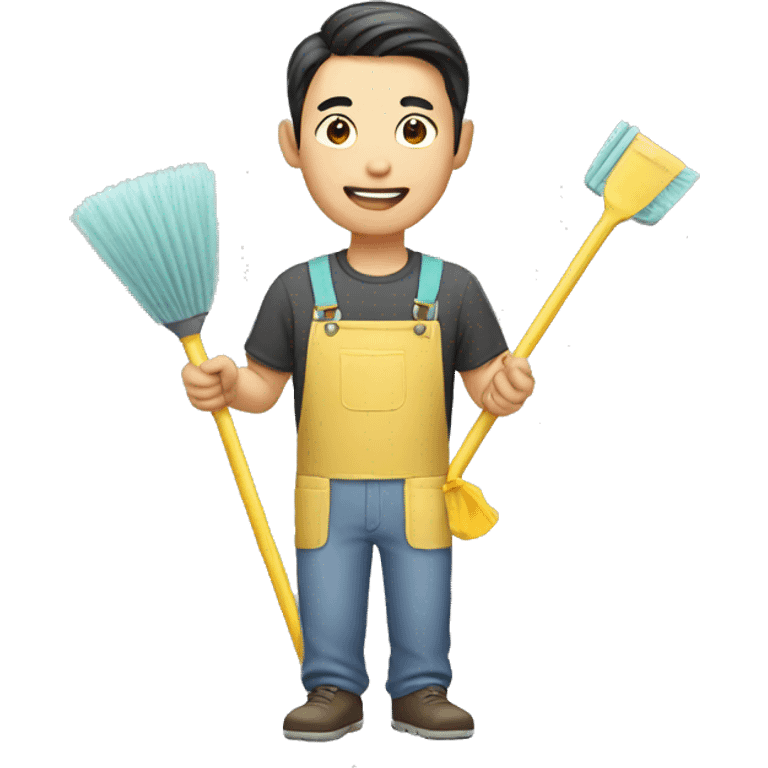 asian man who loves housework emoji